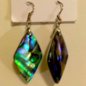 Abalone shell pierced earrings.